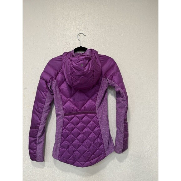 Lululemon Down for a Run Jacket Hooded Goose Down Purple Violet Size 2 - Picture 2 of 9